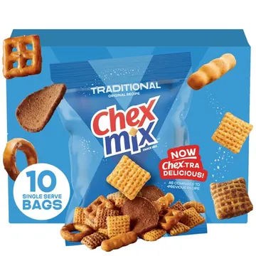 Chex Mix Snack Mix, Traditional Original Recipe, Multipack, 10 Ct, 17.5 oz