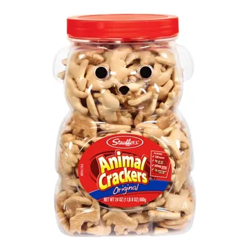 Stauffer's Simply Animals Original Animal Crackers, Fun Kid Snacks, 24oz Resealable Family Size Bear Jug