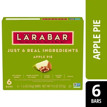 Larabar Apple Pie, Fruit and Nut Bars, Gluten Free and Vegan, 6 Count, 9.6 oz