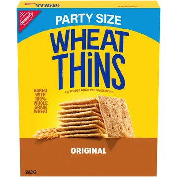 WHEAT THINS Original Snacks, Whole Grain Wheat Crackers, Snack Crackers, Party Size, 20 oz