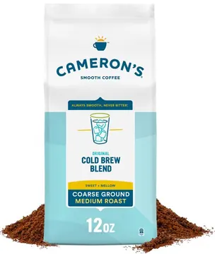 Cameron's Coffee Cold Brew Blend Medium Roast Coarse Ground Arabica Coffee, 12 oz Bag