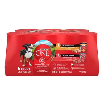 Purina ONE Natural Wet Dog Food, High Protein Soft Variety Pack, 13 oz Cans, 6 Pack