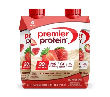 Premier Protein Shake, Strawberries & Cream, 30g Protein, 11 fl oz, 4 Ct