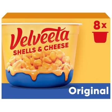 Velveeta Shells and Cheese Mac and Cheese, 8 Cups, for Easy Snacks or Dinner Sides, Original Flavor, 2.39 oz