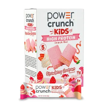 Power Crunch KIDS Strawberry Cream Bars 1.13oz, 5 Count Box