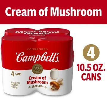 Campbell's Condensed Cream of Mushroom Soup, 10.5 oz Can (4 Pack)
