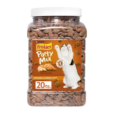 Purina Friskies Cat Treats, Party Mix Chicken Lovers Crunch, 20 oz
