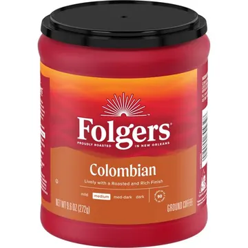 Folgers Colombian Ground Coffee, Medium Roast, 9.6 oz Canister