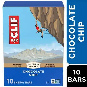 CLIF BAR Energy Protein Bars, Chocolate Chip, 10 Count