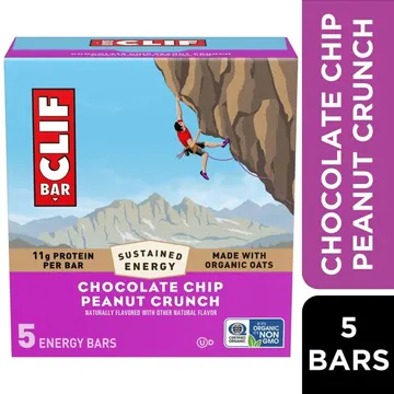 CLIF BAR Energy Protein Bars, Chocolate Chip Peanut Crunch, 5 count