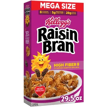 Kellogg's Raisin Bran Original Breakfast Cereal, High Fiber, Mega Size, 29.5 oz