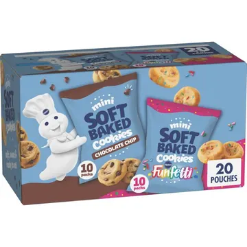 Pillsbury Chocolate Chip and Funfetti Mini Soft Baked Cookies (20 Pouches)