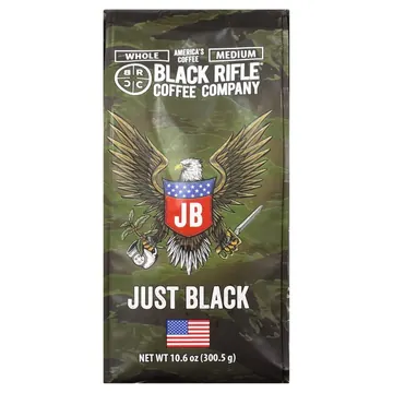 Black Rifle Coffee Company Just Black Whole Bean Coffee, Medium Roast, 10.6 oz