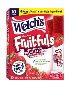 Welch's Fruitfuls Strawberry Soft Fruit Strips, .5 oz (10 pack)