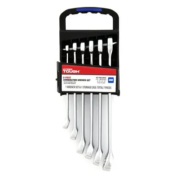 Hyper Tough Chrome Vanadium Combination Wrench Tool Set, Metric, 6-Piece