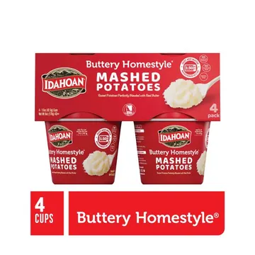 Idahoan Buttery Homestyle Mashed Potatoes, 1.5 oz Cup (Pack of 4)