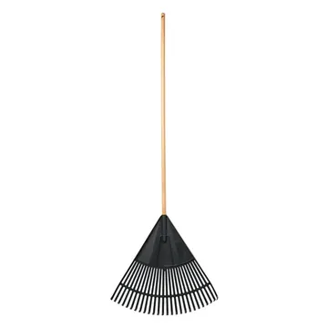 Expert Gardener 24-inch Poly Leaf Rake with Wood Handle