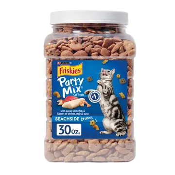 Purina Friskies Cat Treats, Party Mix Beachside Crunch, 30 oz