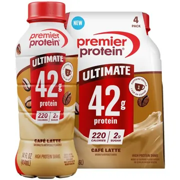 Premier Protein, Ultimate 42g Protein Shake, Café Latte, 14 Fl Oz, 4 Ct