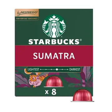 Starbucks by Nespresso Vertuo Line, Single-Origin Sumatra, Dark Roast Nespresso Pods, 8 ct