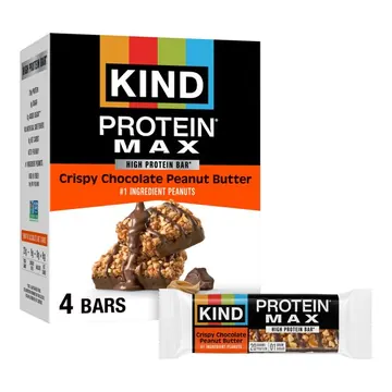 KIND Protein Max Bars, Crispy Chocolate Peanut Butter, Gluten Free, 20g Protein, 4 Count