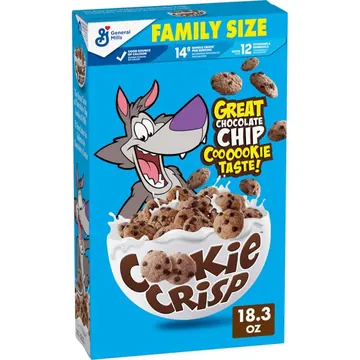 Cookie Crisp Breakfast Cereal, Chocolate Chip Cookie Taste, Family Size, 18.3 oz