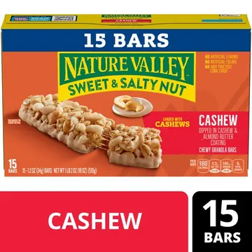 Nature Valley Sweet and Salty Nut Granola Bars, Cashew, 15 Bars, 18 oz
