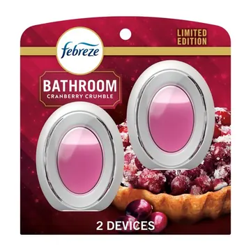 Febreze Bathroom Air Freshener, Odor-Fighting, Cranberry Crumble Scent, 2 Count