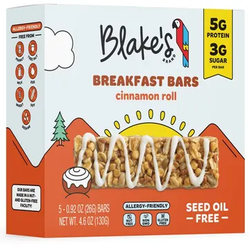 Blake's Cinnamon Roll Breakfast Bars + Protein, 4.6oz, 5 Count