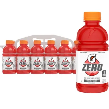 Gatorade Zero Sugar Electrolyte Sports Drink, Fruit Punch, 12 fl oz, 12 Count Bottles