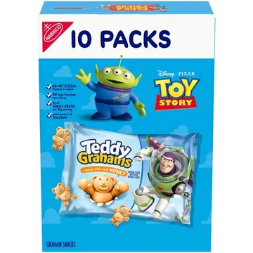 TEDDY GRAHAMS Honey Graham Snacks, 10 Kids Snack Packs