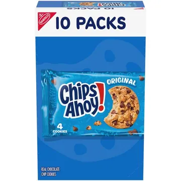 CHIPS AHOY! Original Chocolate Chip Cookies, 10 Snack Packs (4 Cookies Per Pack)