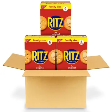 RITZ Original Crackers, Snacks for Kids and Adults, Bulk Lunch Snacks, Family Size, 3 Boxes